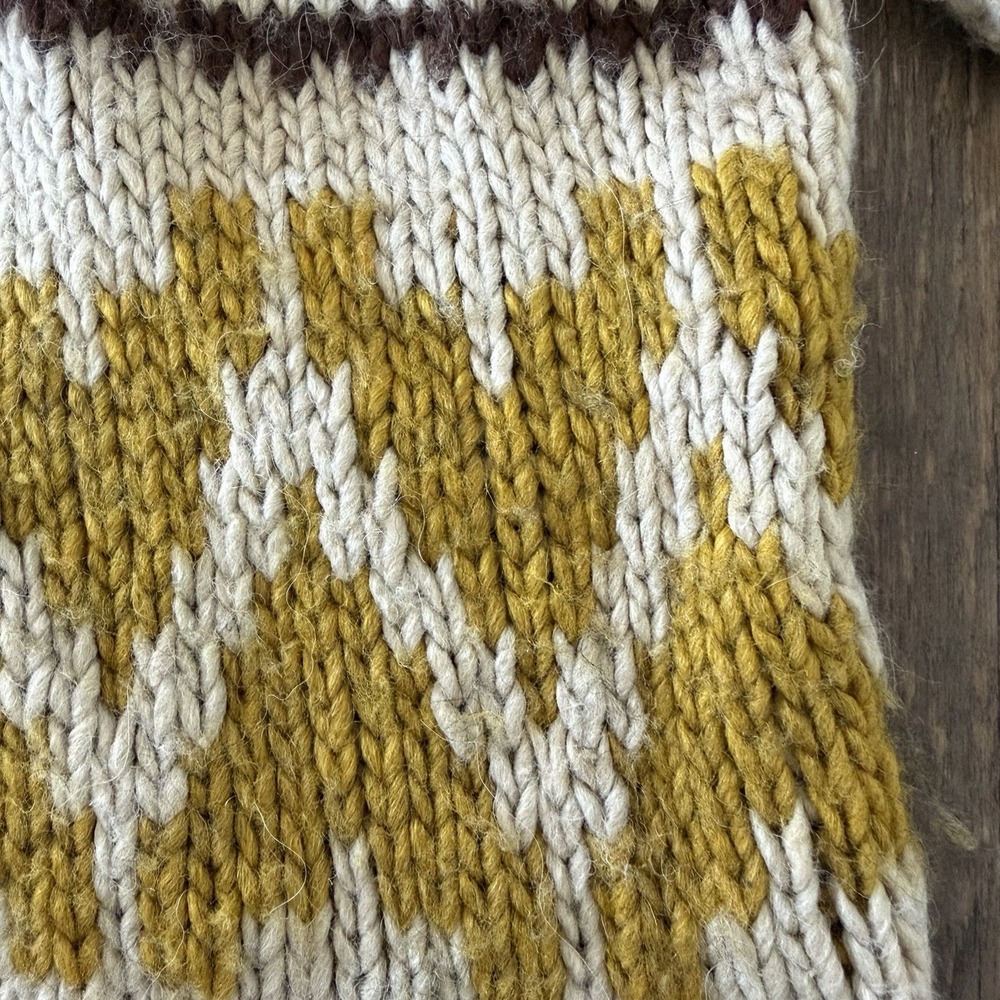 The Great. Sweater 3/L The Folk Pullover Earth Tan Yellow Wool Alpaca Fair Isle - Picture 10 of 10